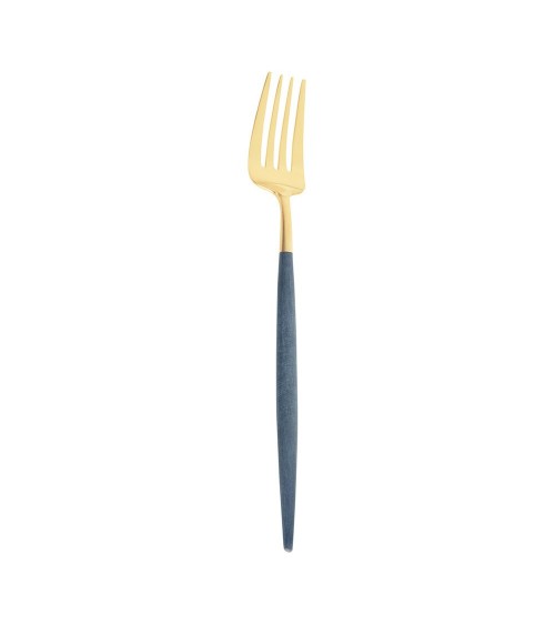 TABLE FORK GOA BLUE & GOLD MATTE CUTIPOL CUTLERY 