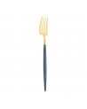 TABLE FORK GOA BLUE & GOLD MATTE CUTIPOL CUTLERY 