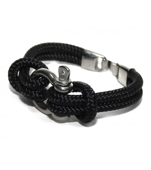 BRACELET MANILLE NOIR HOMME TENDANCE 