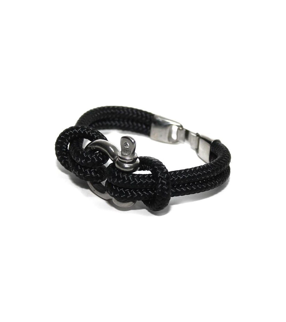 Bracelet noir pour homme en corde ajustable ZB0366