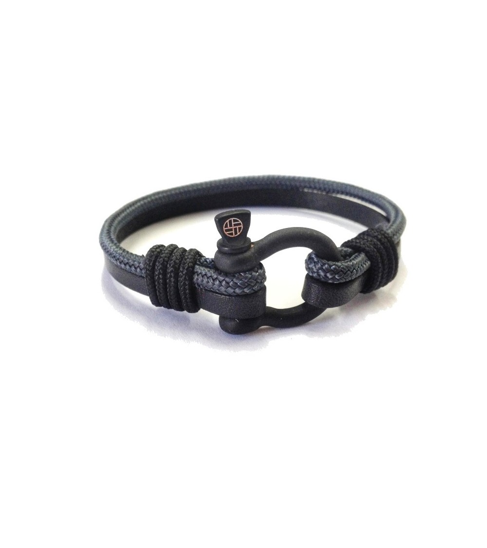 Bracelet Homme Noir en Cuir 5 Rangs Fermoir Noir - Bracelets Tendances