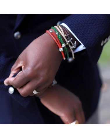 BRACELET PIRATE - ROUGE & VERT - HOMME FEMME TENDANCE