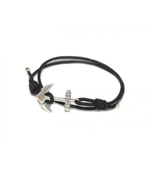 TRENDY MEN BRACELET BLACK ANCHOR