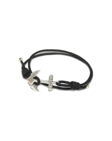 TRENDY MEN BRACELET BLACK ANCHOR