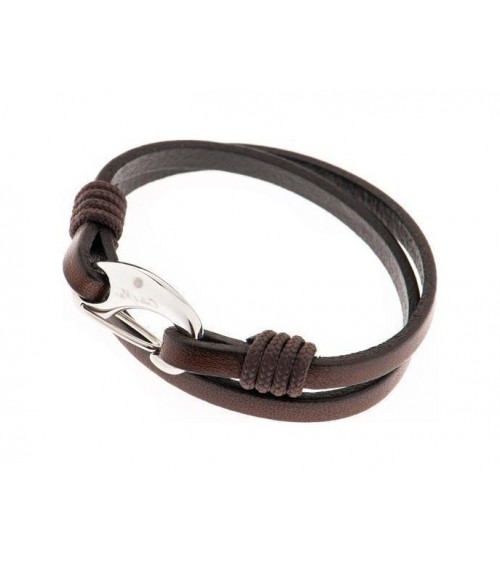 BRACELET HOOK MARRON HOMME TENDANCE