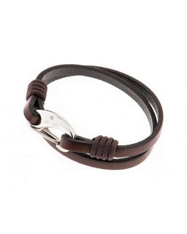 BRACELET HOOK MARRON HOMME TENDANCE