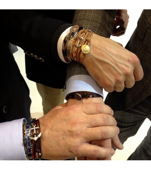 BRACELET BOUTON OR CAMEL HOMME / FEMME TENDANCE