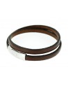 BRACELET CLIP CUIR MARRON HOMME TENDANCE