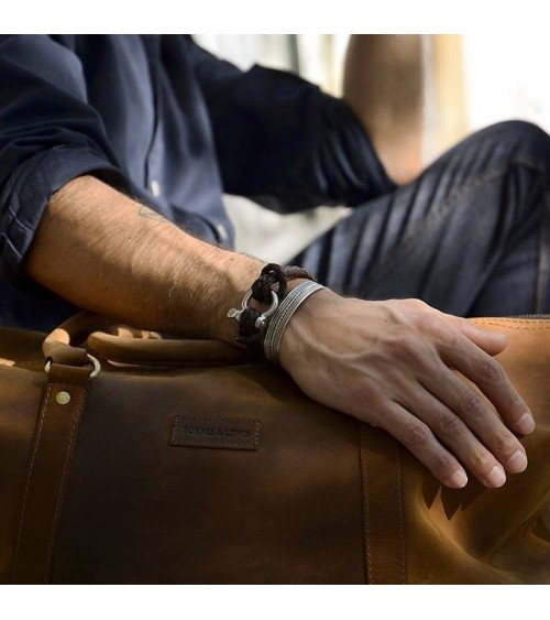 BRACELET MANILLE - MARRON HOMME TENDANCE