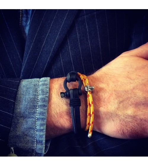 TRENDY MEN BRACELET BLACK & NAVY