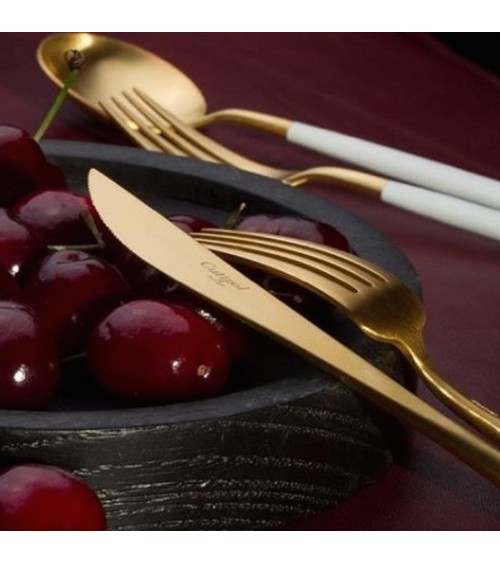 GOA WHITE & GOLD MATTE CUTLERY SET