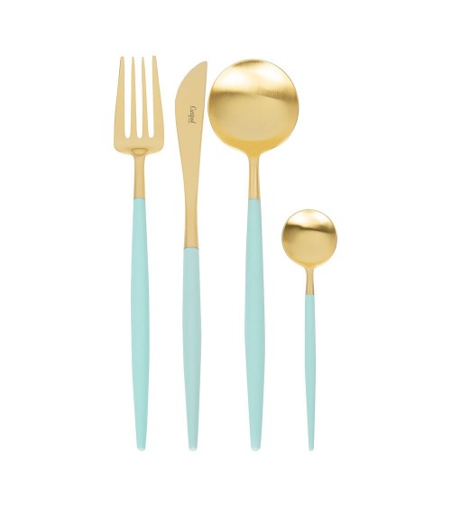 GOA TURQUOISE & GOLD MATTE CUTLERY SET - CUTIPOL