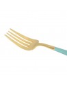 DINING FORK TURQUOISE & GOLD MATTE CUTLERY SET - CUTIPOL