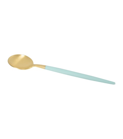 DINING SPOON TURQUOISE & GOLD MATTE CUTLERY SET - CUTIPOL