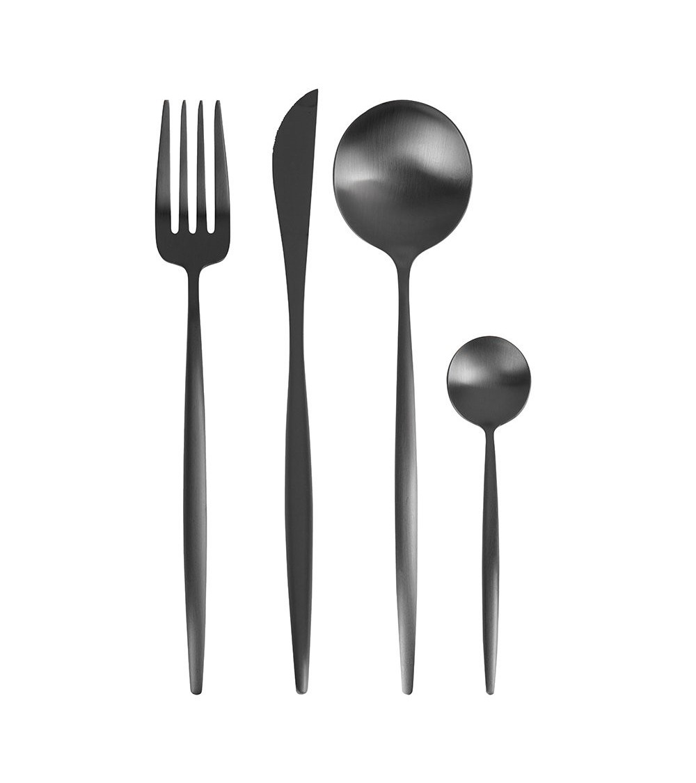 MOON Black & matte cutlery set